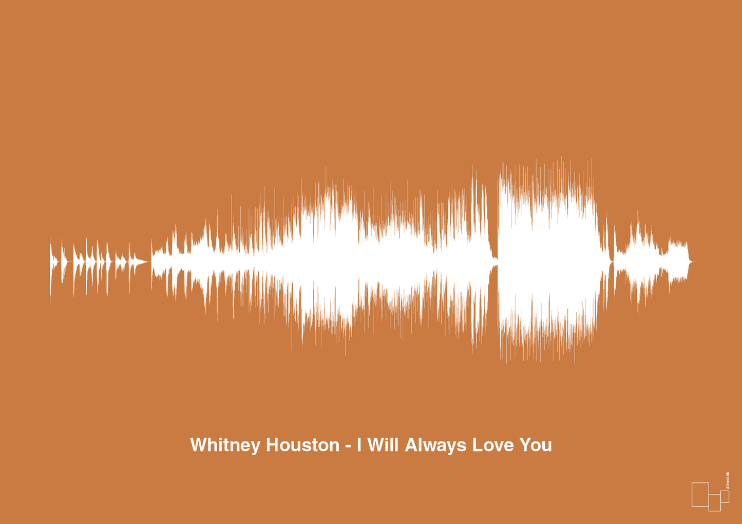 whitney houston - i will always love you - Plakat med Musik i Rumba Orange
