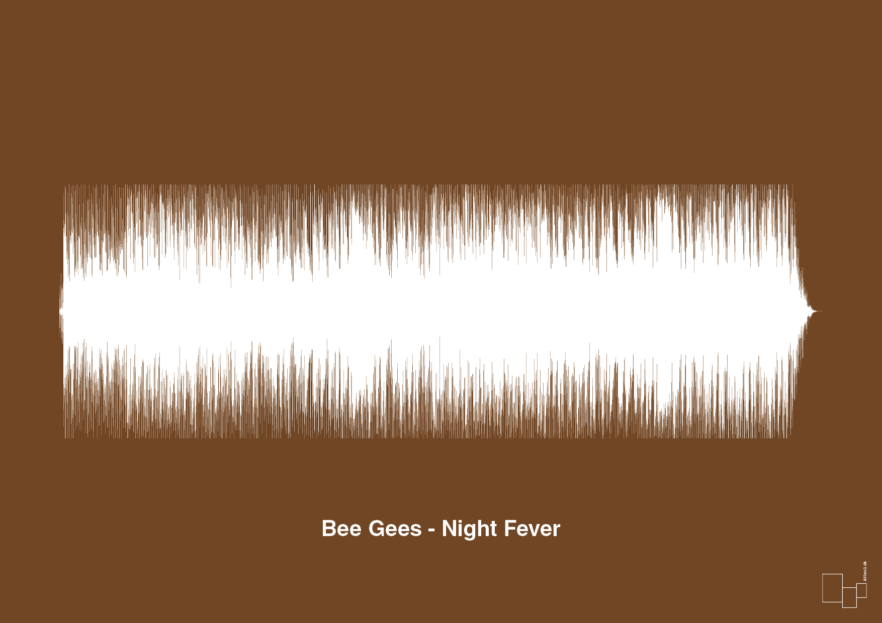 bee gees - night fever - Plakat med Musik i Dark Brown