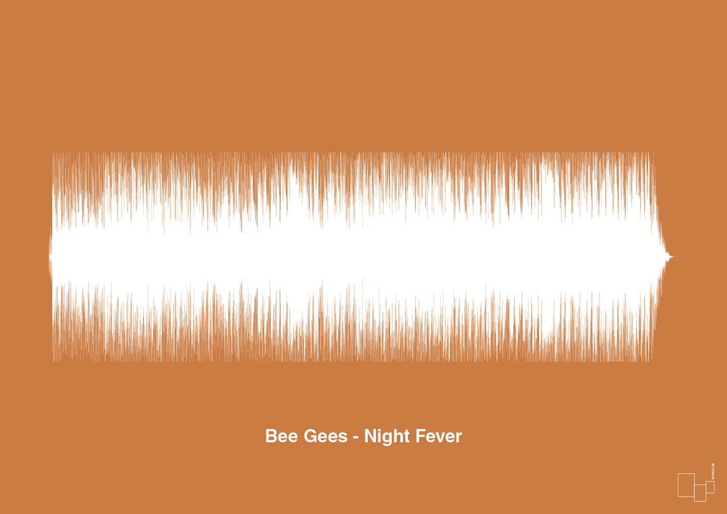 bee gees - night fever - Plakat med Musik i Rumba Orange