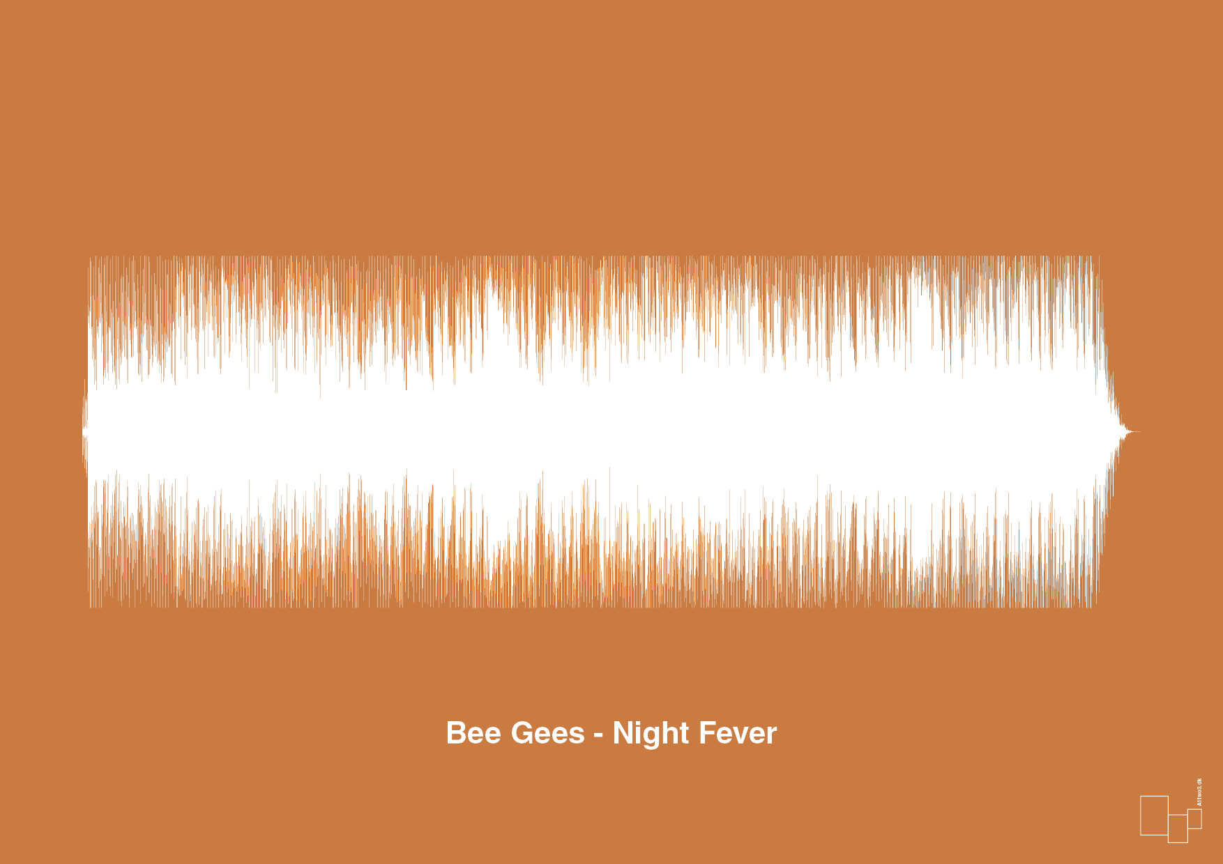 bee gees - night fever - Plakat med Musik i Rumba Orange