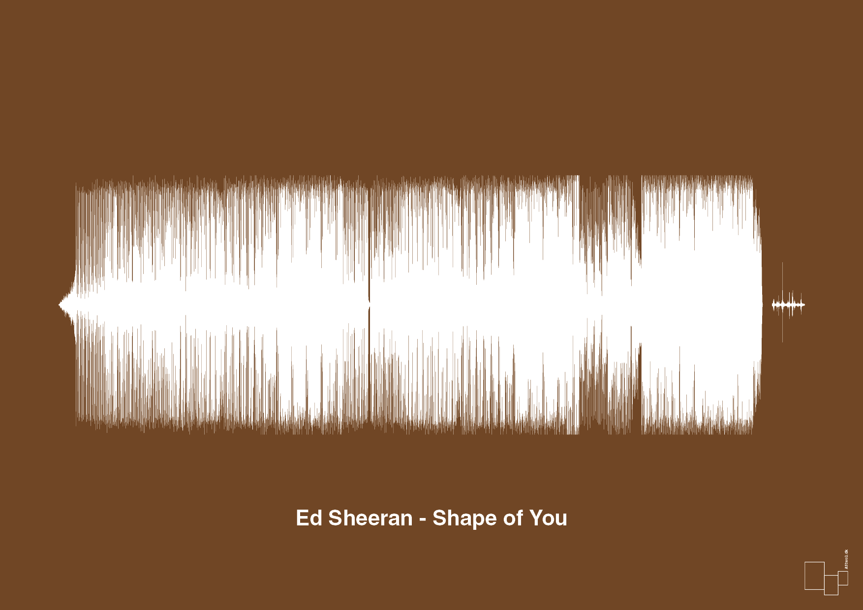 ed sheeran - shape of you - Plakat med Musik i Dark Brown
