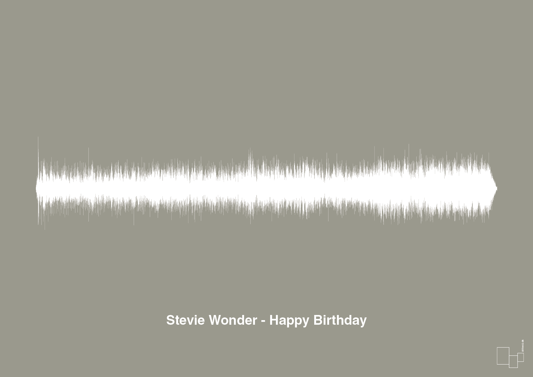 stevie wonder - happy birthday - Plakat med Musik i Battleship Gray