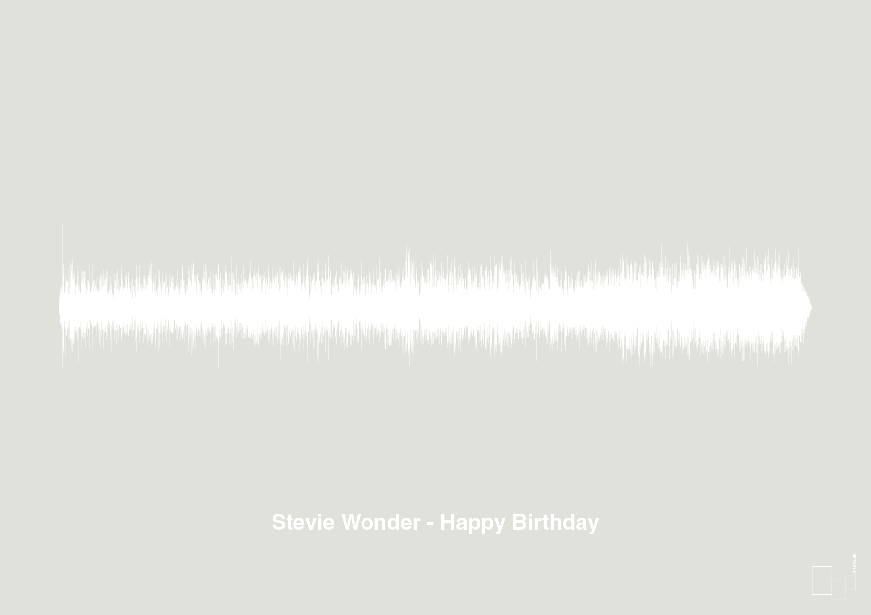 stevie wonder - happy birthday - Plakat med Musik i Painters White