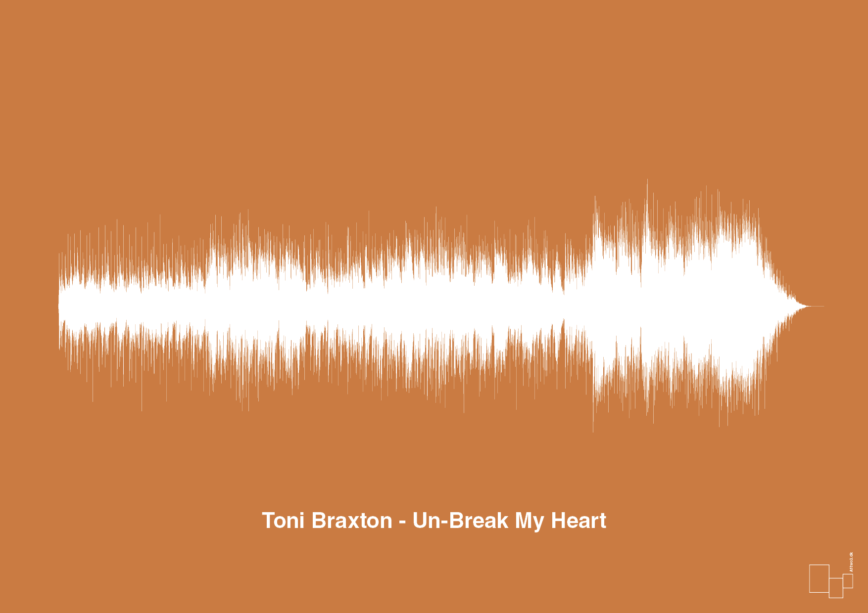 toni braxton - un-break my heart - Plakat med Musik i Rumba Orange