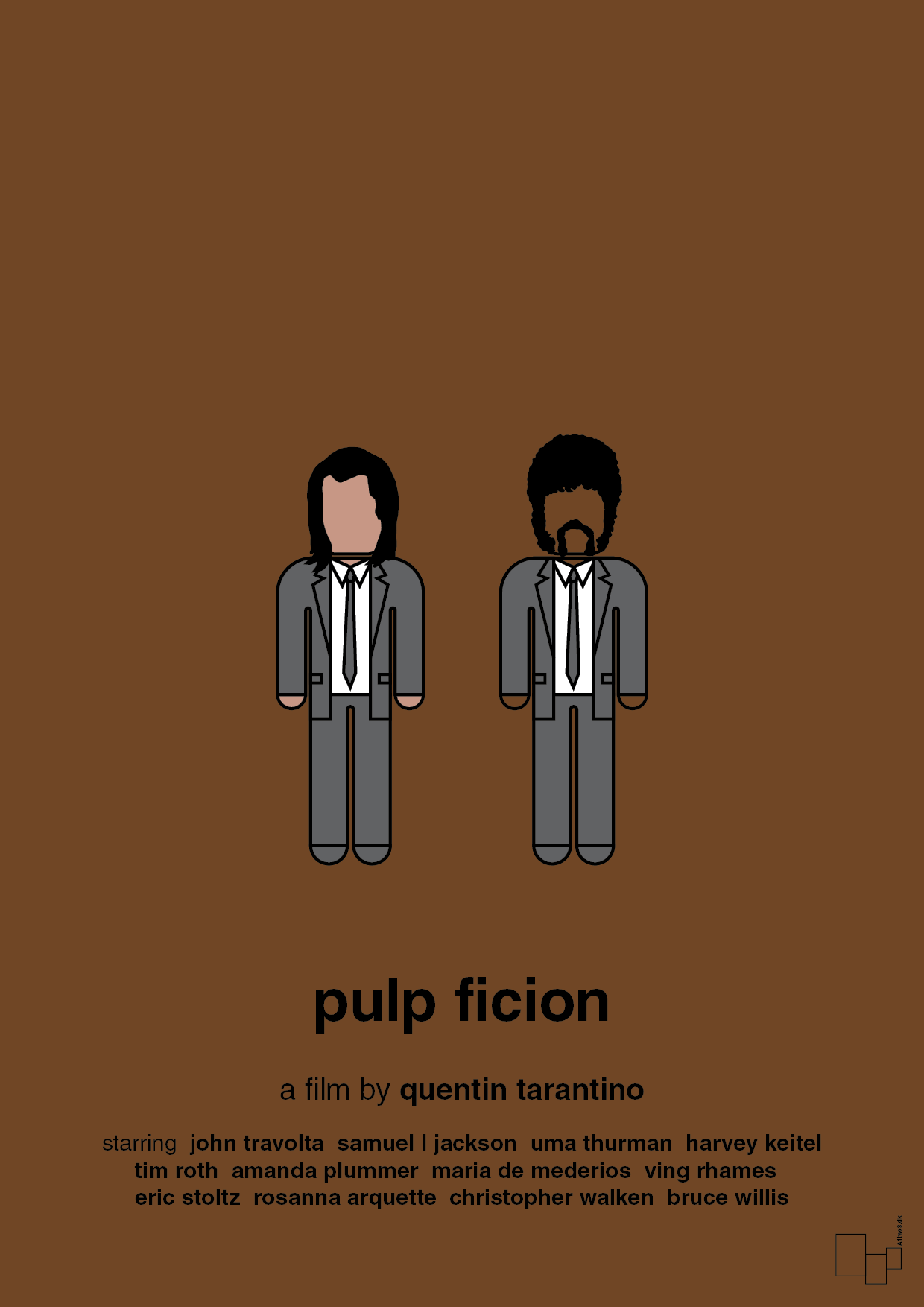 pulp fiction - Plakat med Film & TV i Dark Brown