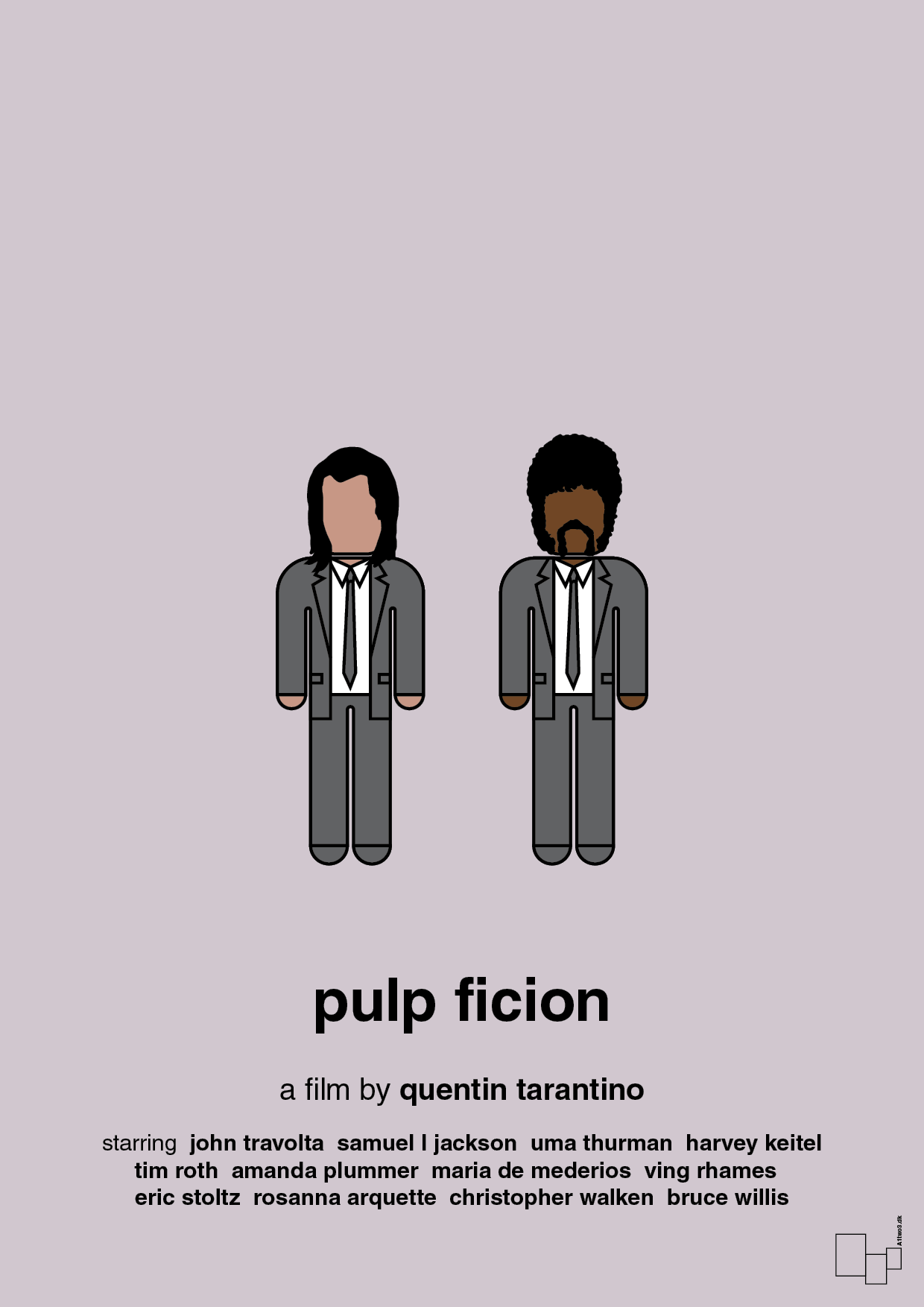 pulp fiction - Plakat med Film & TV i Dusty Lilac