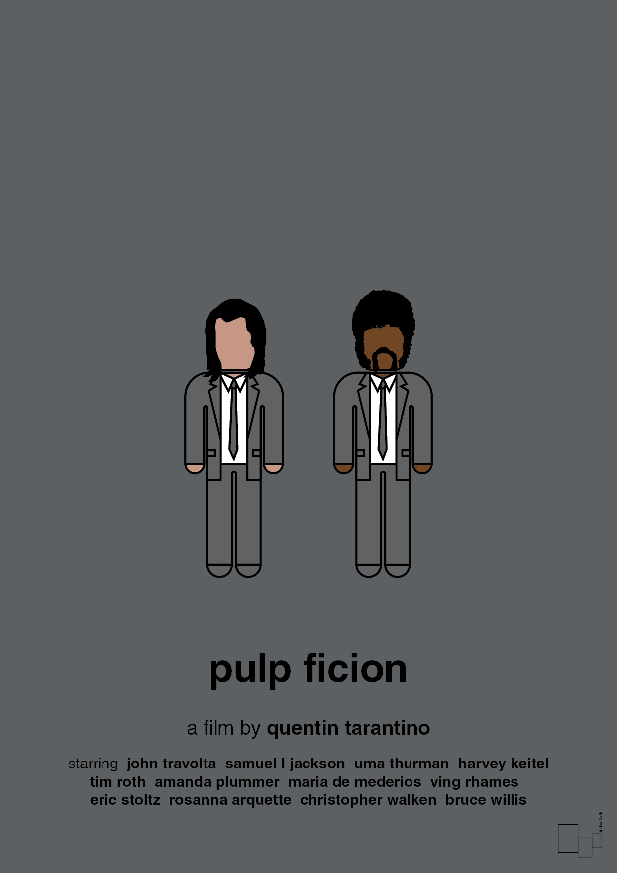 pulp fiction - Plakat med Film & TV i Graphic Charcoal