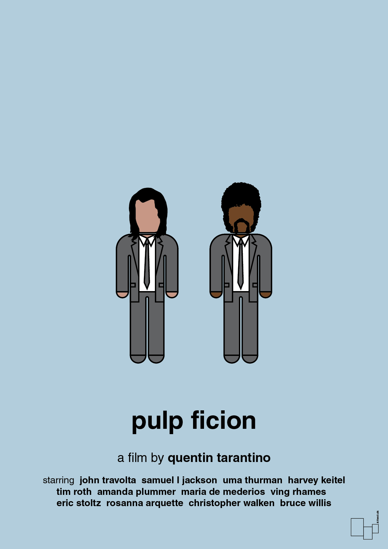 pulp fiction - Plakat med Film & TV i Heavenly Blue
