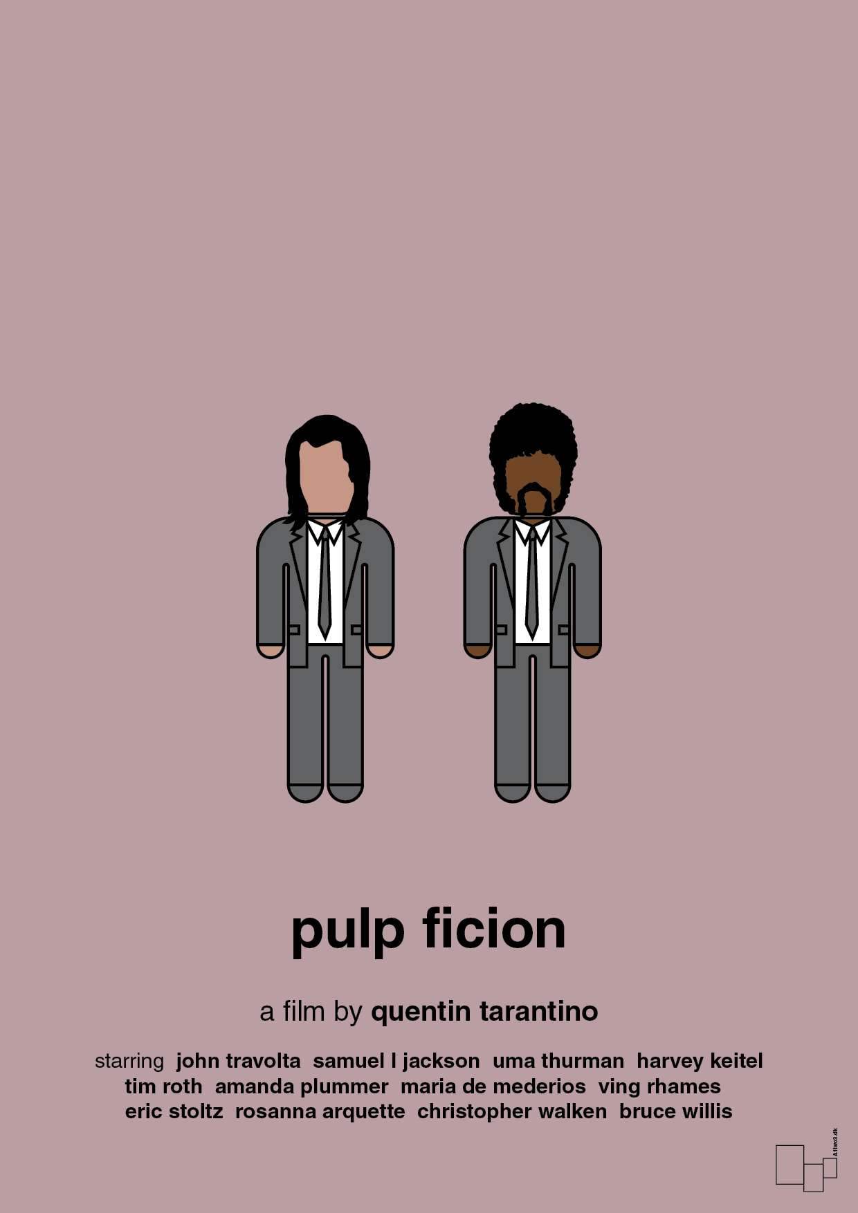 pulp fiction - Plakat med Film & TV i Light Rose