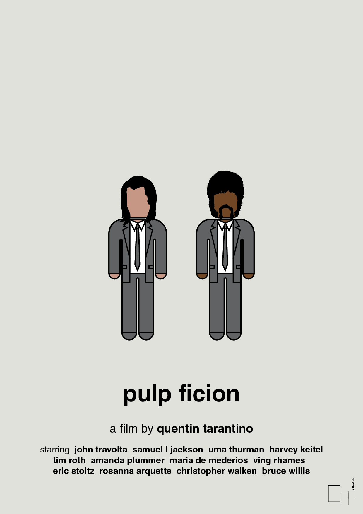 pulp fiction - Plakat med Film & TV i Painters White