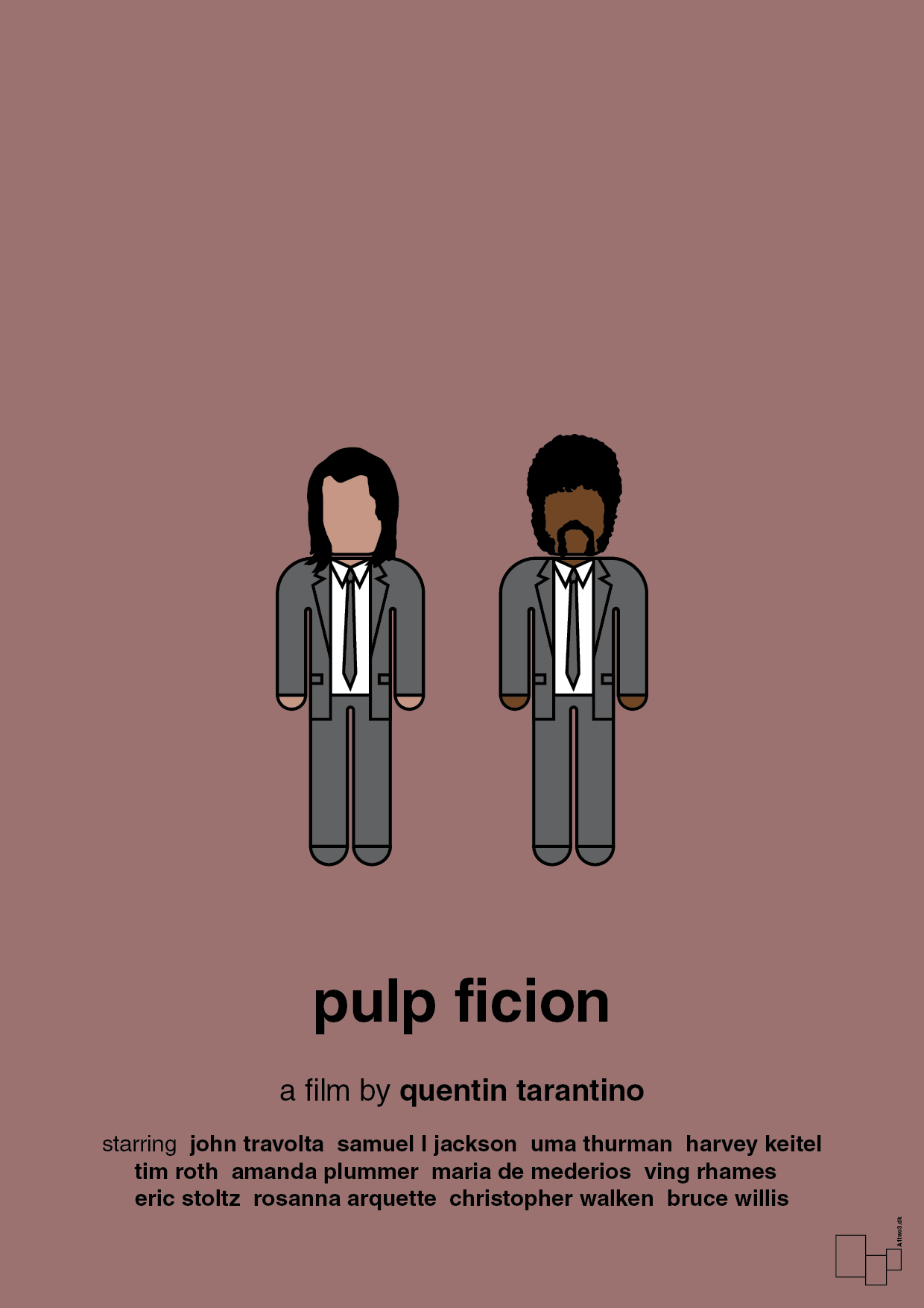 pulp fiction - Plakat med Film & TV i Plum