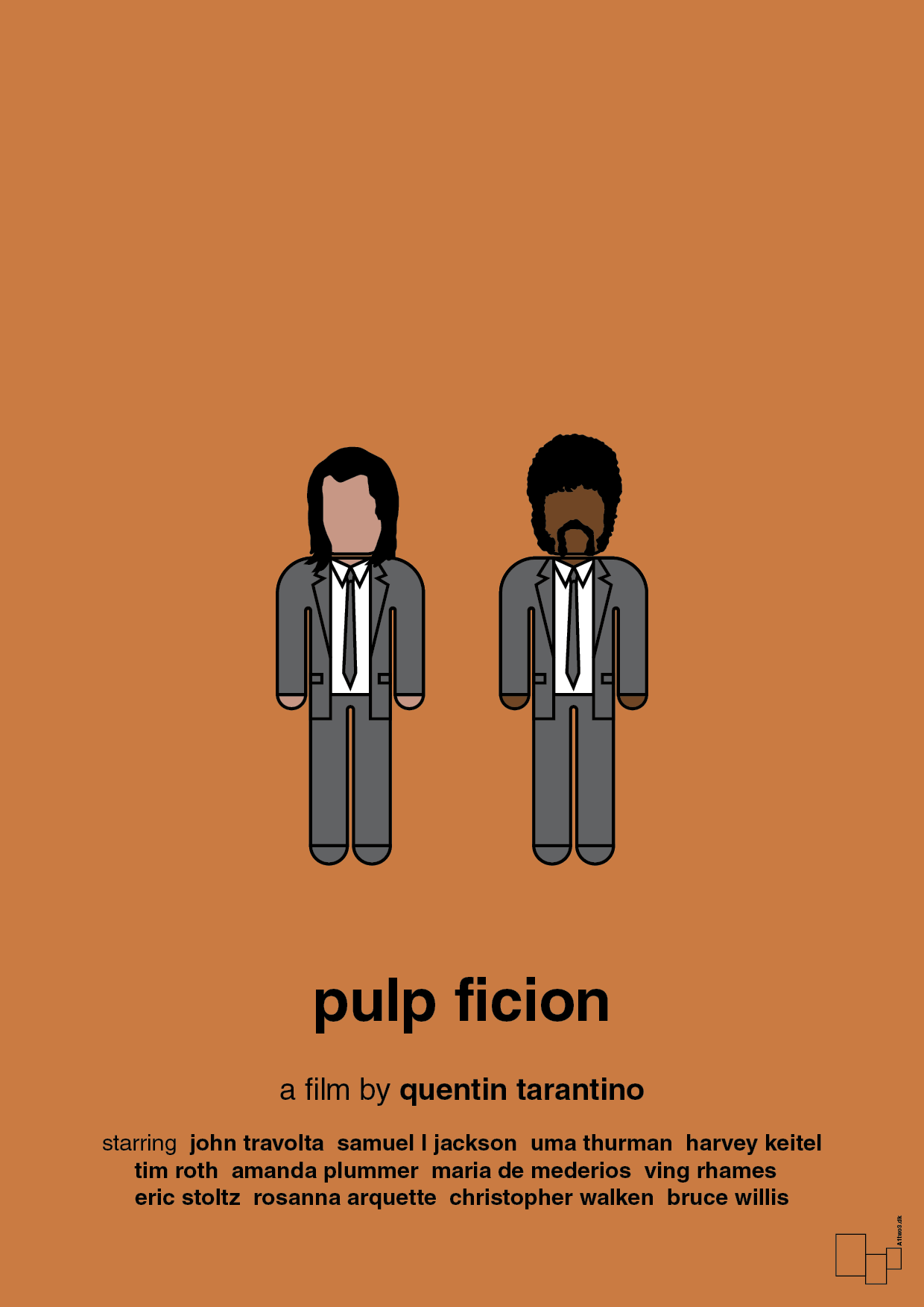 pulp fiction - Plakat med Film & TV i Rumba Orange