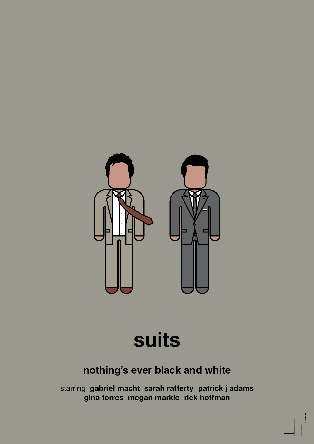 suits - Plakat med Film & TV i Battleship Gray