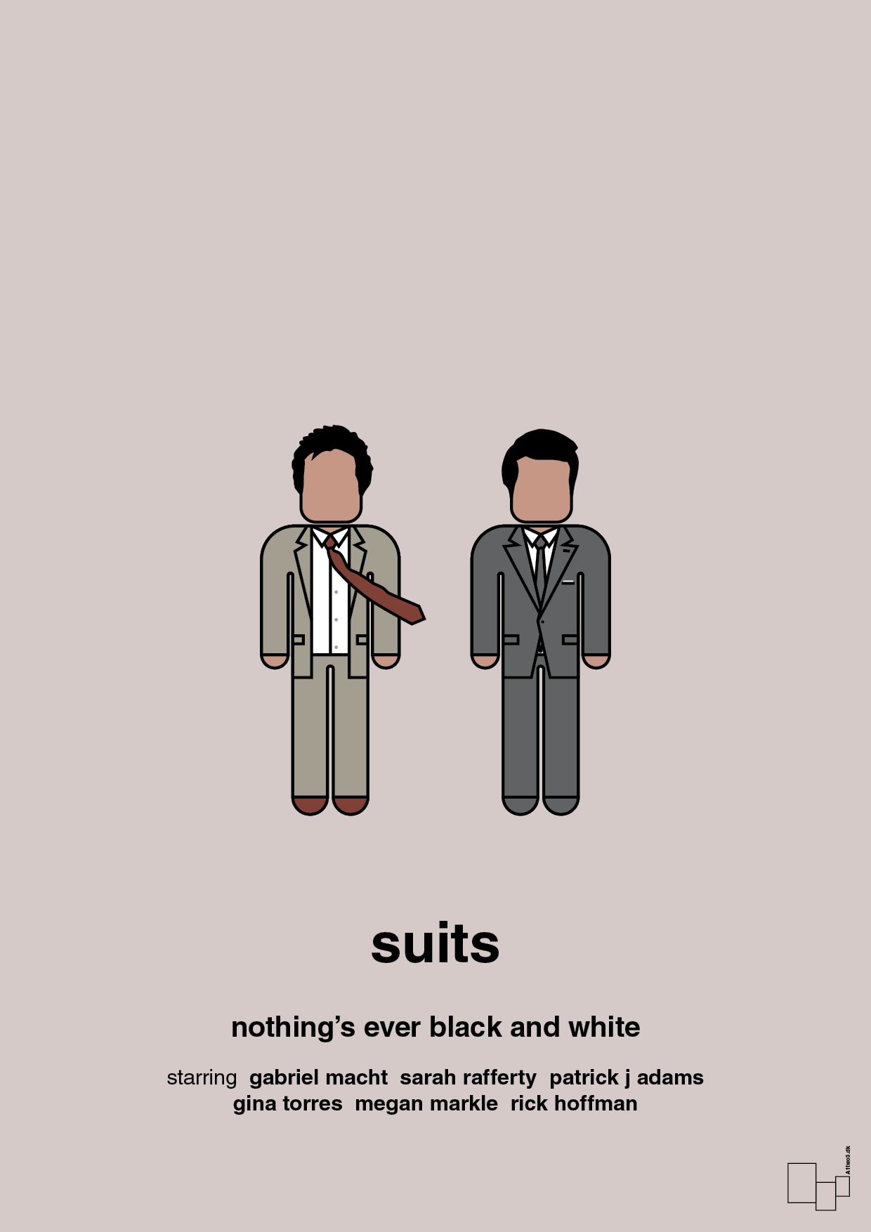 suits - Plakat med Film & TV i Broken Beige