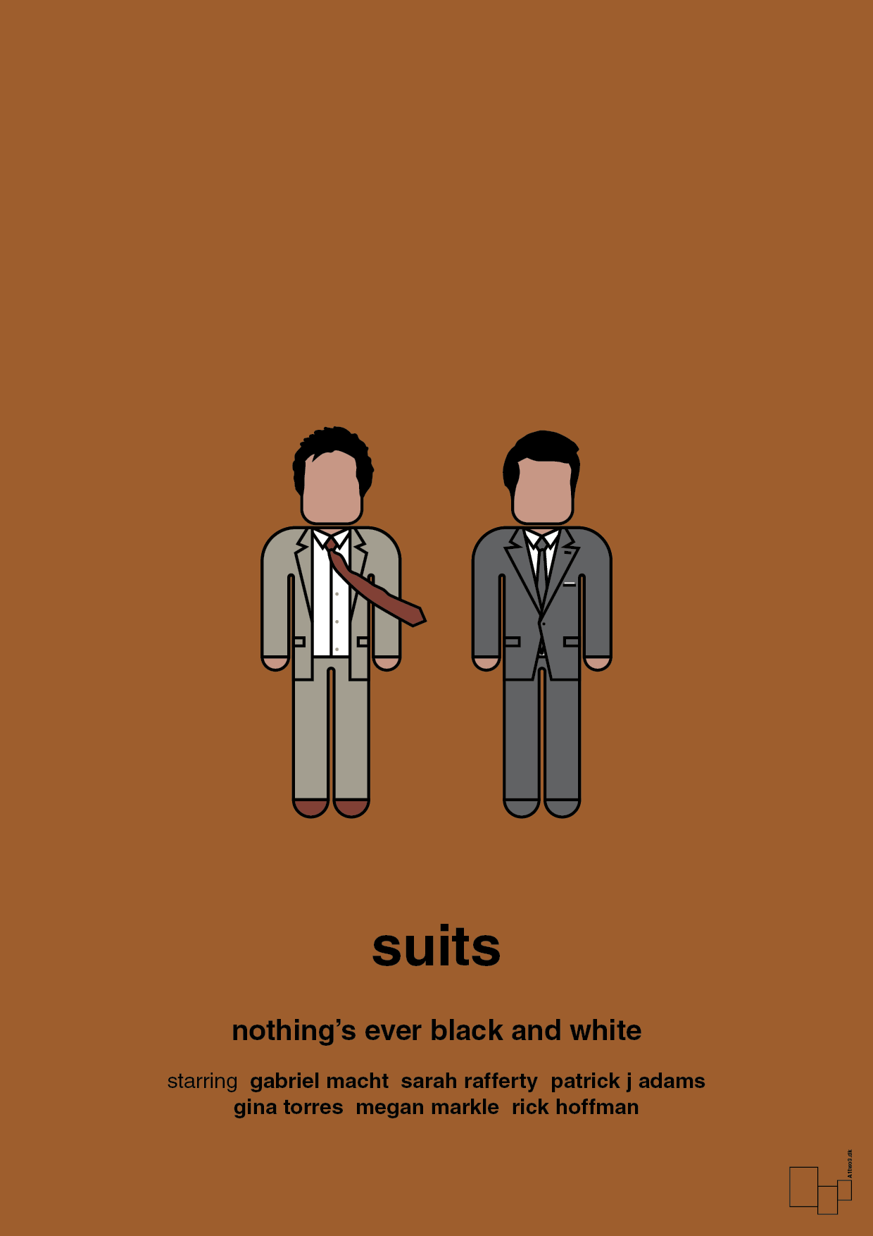 suits - Plakat med Film & TV i Cognac