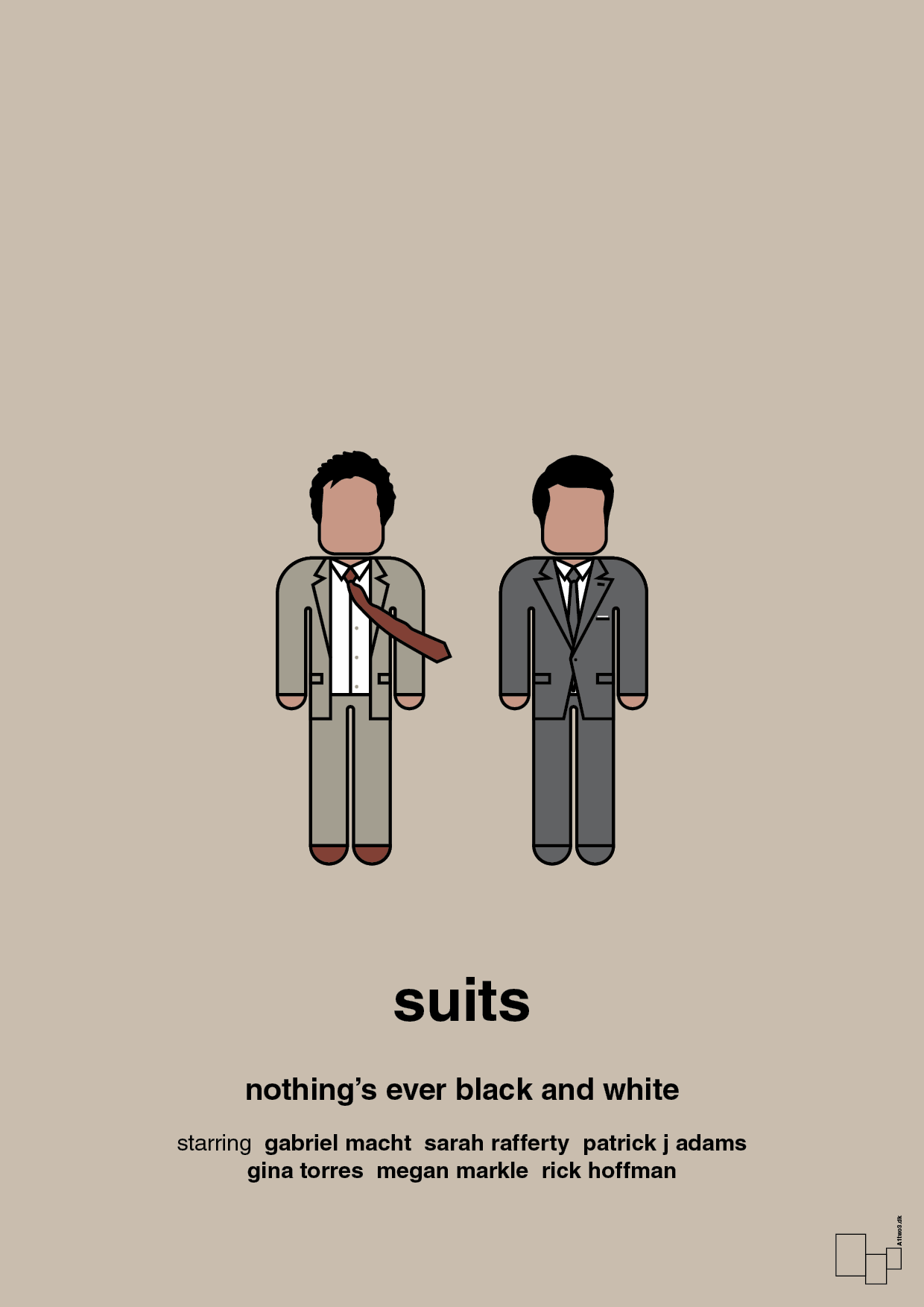 suits - Plakat med Film & TV i Creamy Mushroom