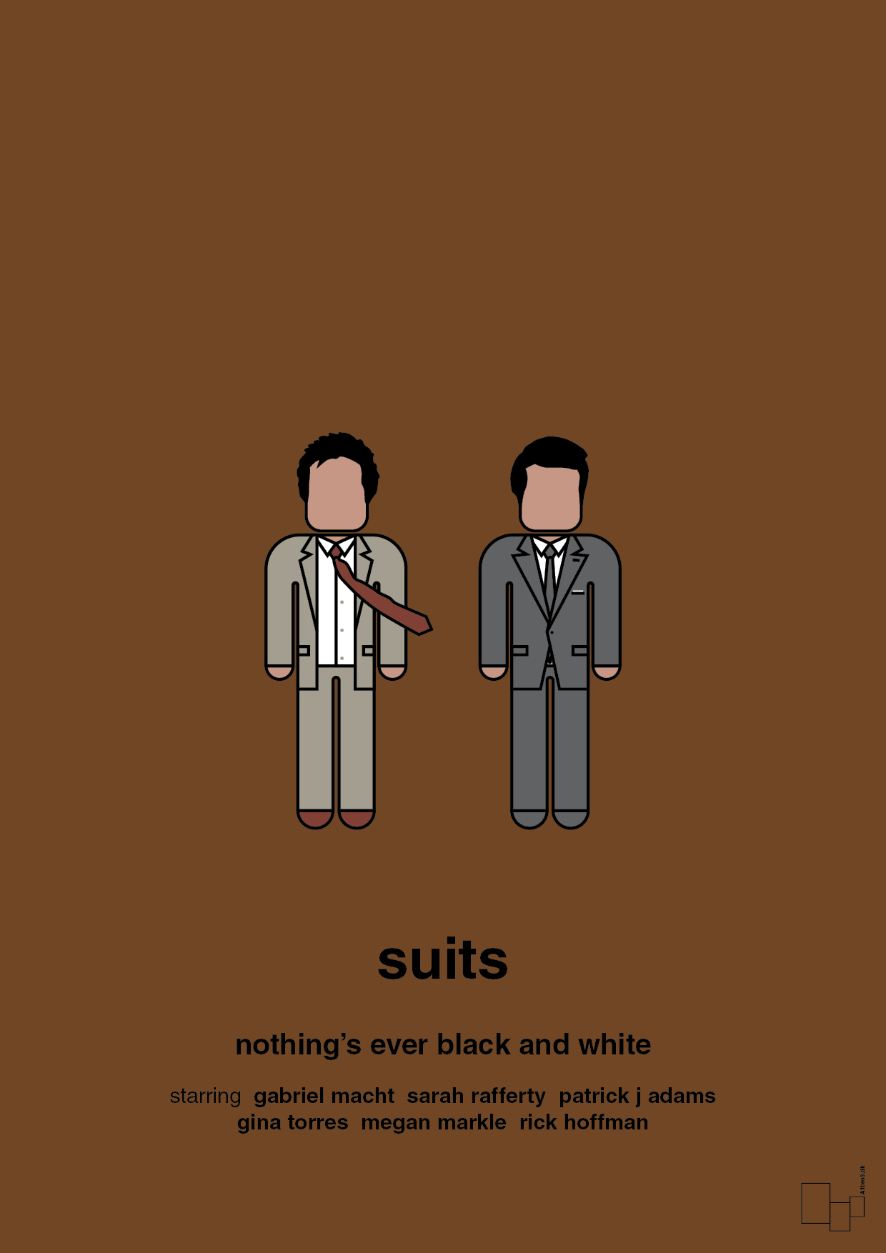 suits - Plakat med Film & TV i Dark Brown