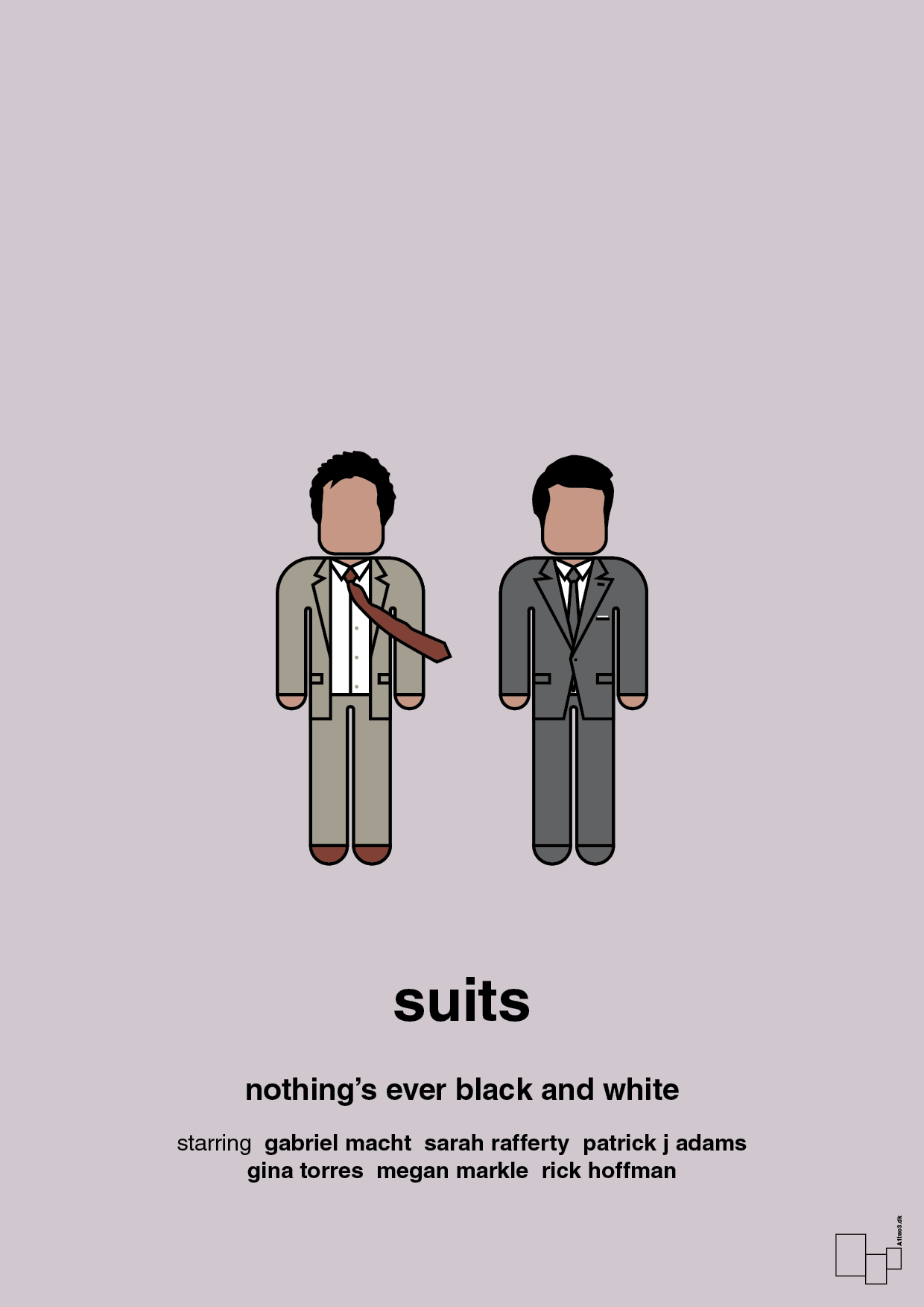 suits - Plakat med Film & TV i Dusty Lilac