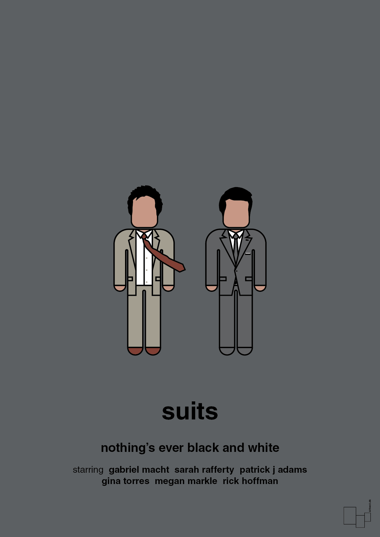 suits - Plakat med Film & TV i Graphic Charcoal