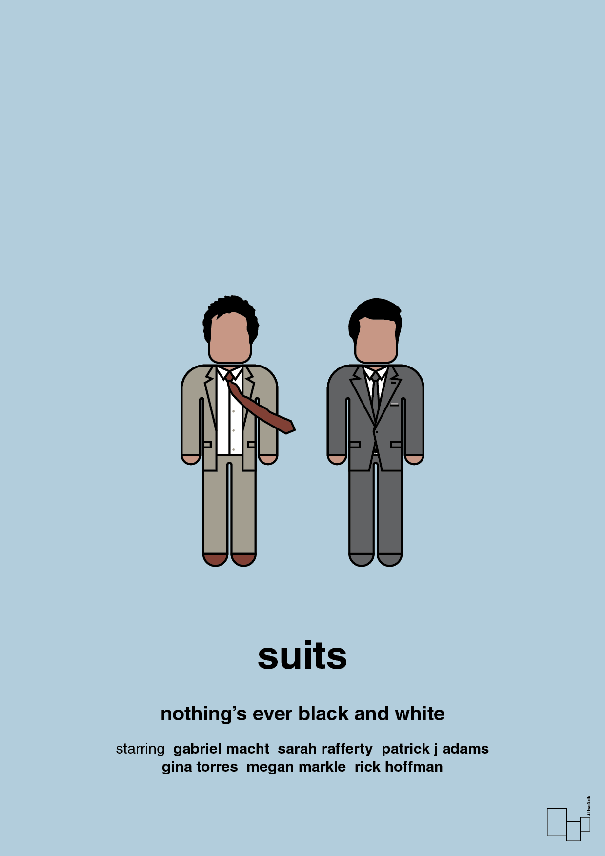 suits - Plakat med Film & TV i Heavenly Blue