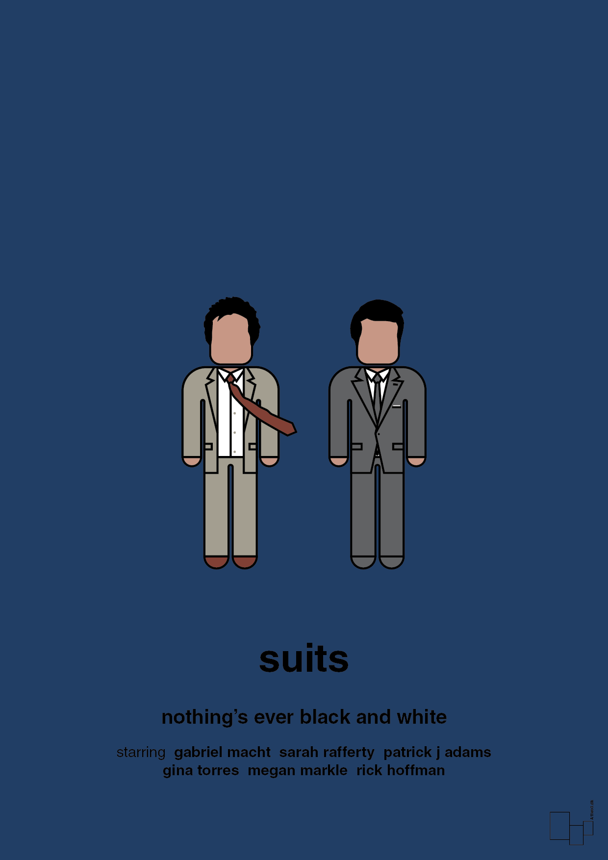 suits - Plakat med Film & TV i Lapis Blue
