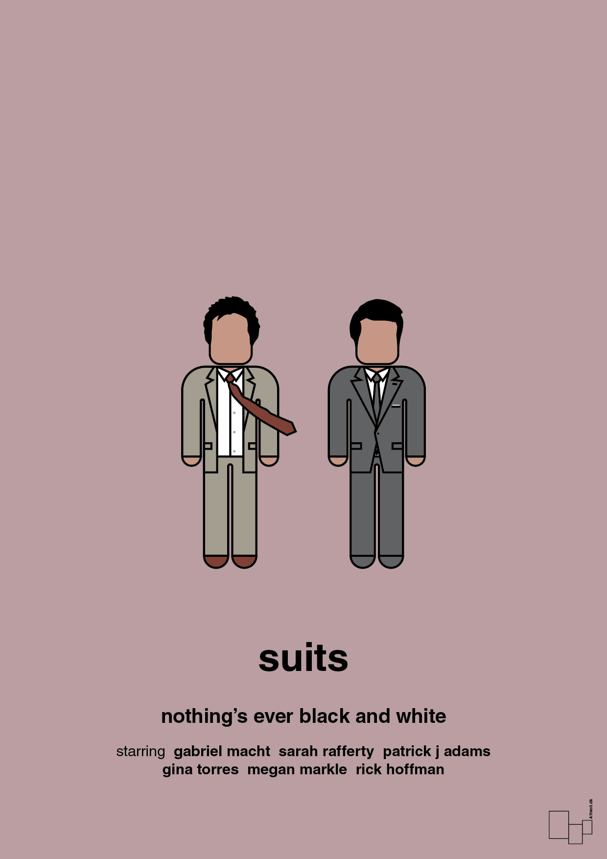 suits - Plakat med Film & TV i Light Rose