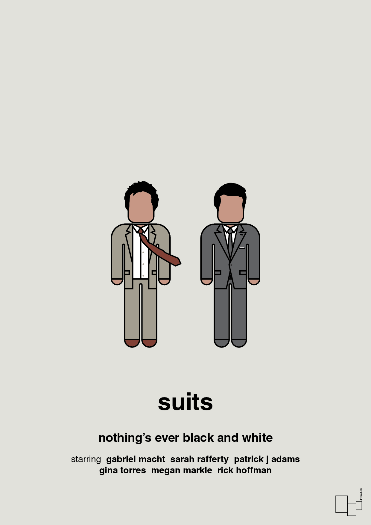 suits - Plakat med Film & TV i Painters White