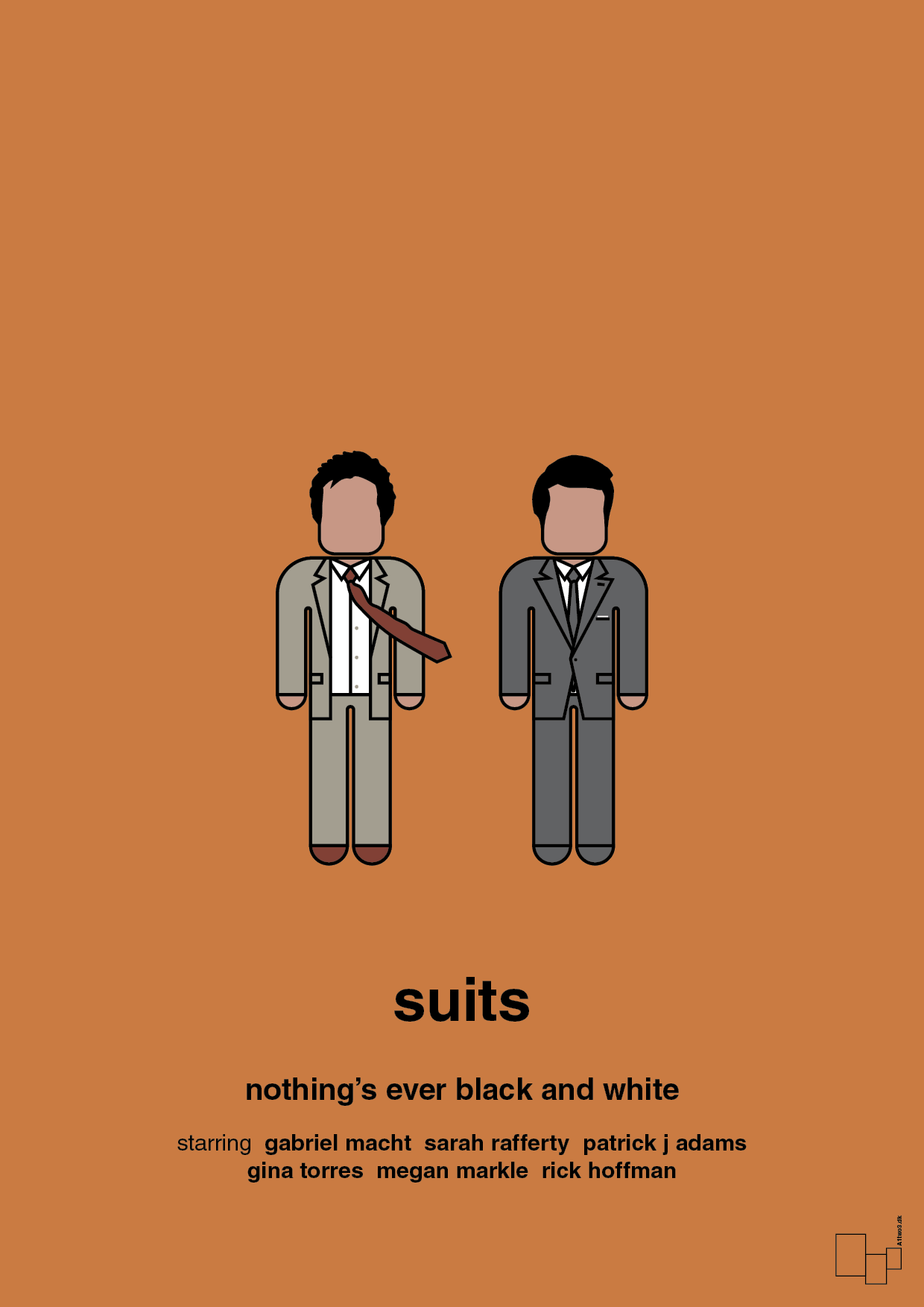 suits - Plakat med Film & TV i Rumba Orange