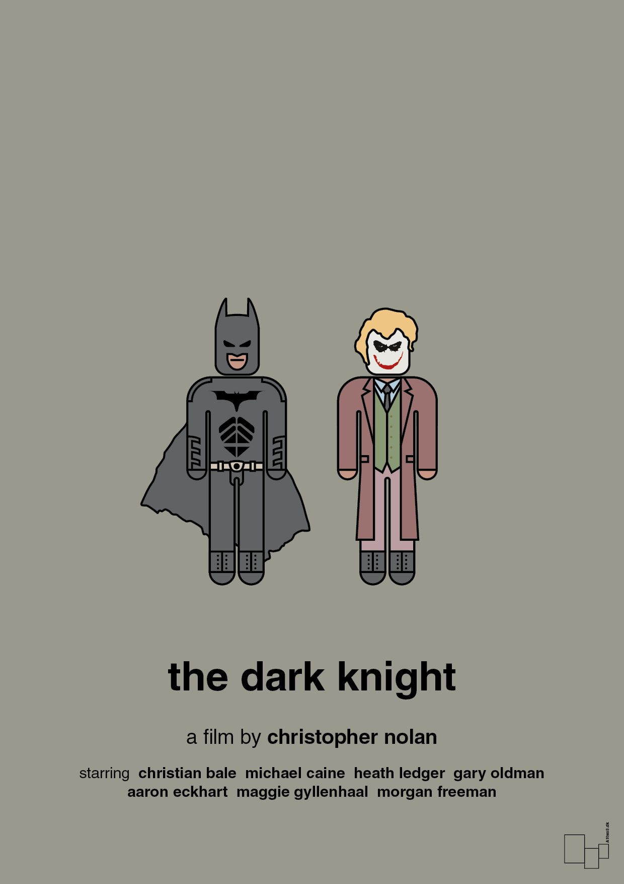 batman - the dark knight - Plakat med Film & TV i Battleship Gray