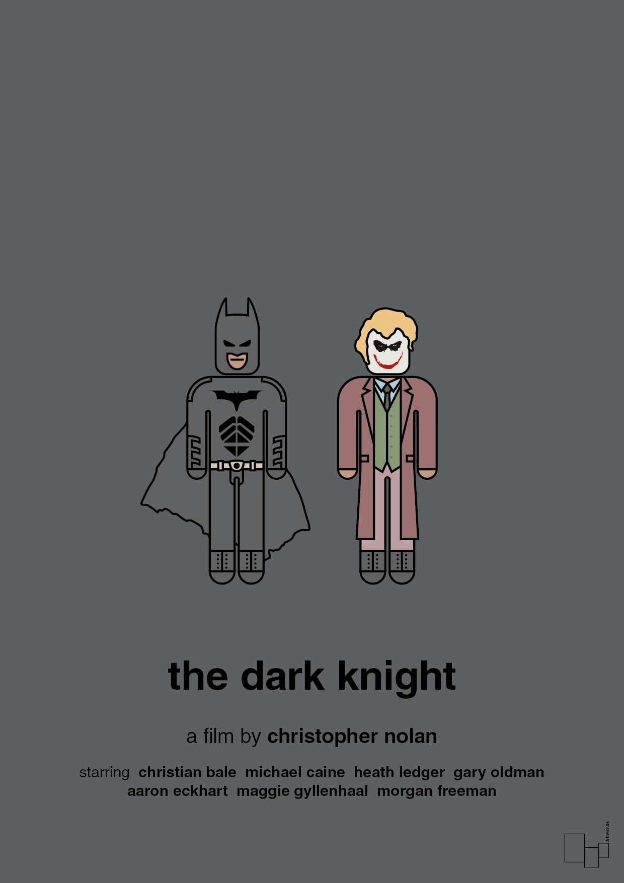 batman - the dark knight - Plakat med Film & TV i Graphic Charcoal