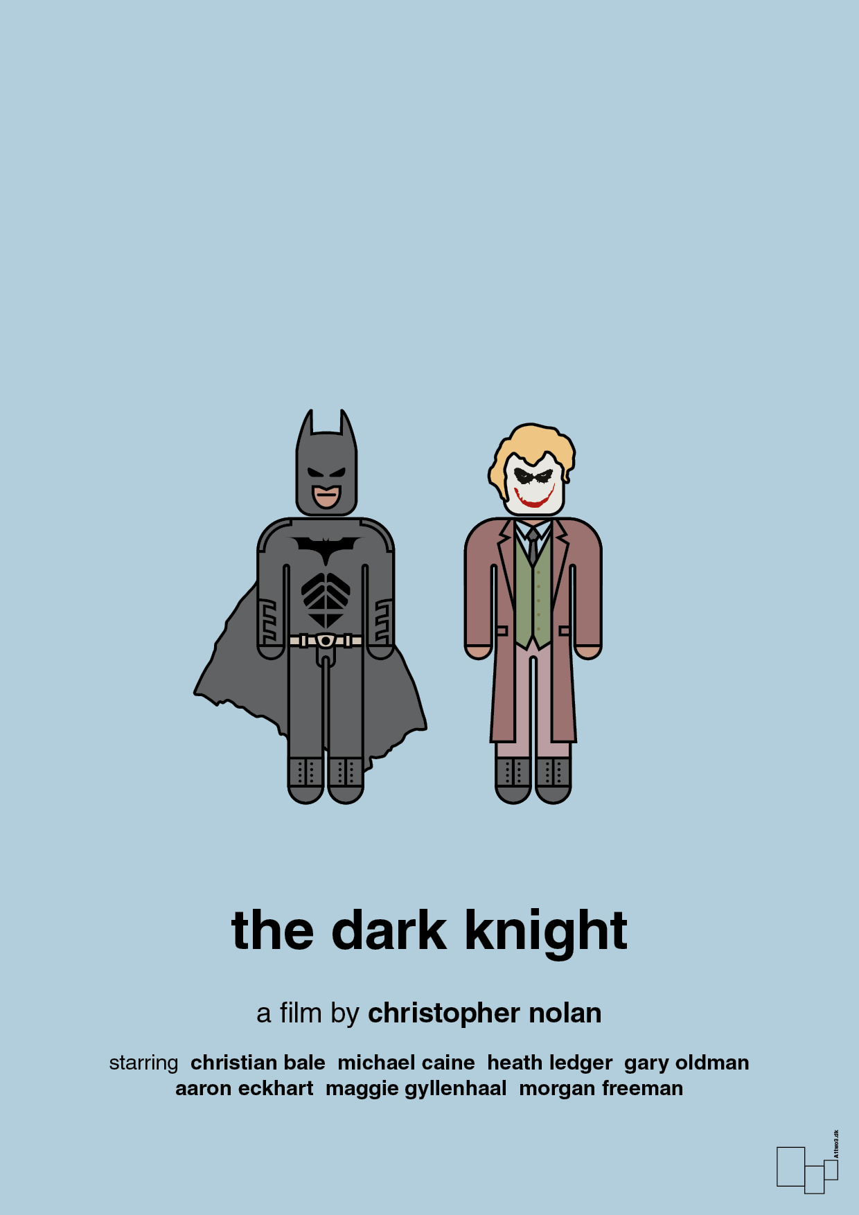 batman - the dark knight - Plakat med Film & TV i Heavenly Blue