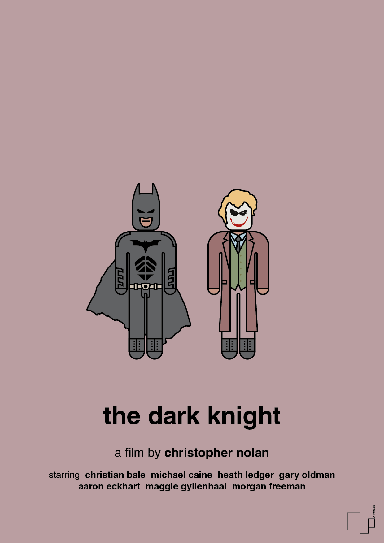 batman - the dark knight - Plakat med Film & TV i Light Rose