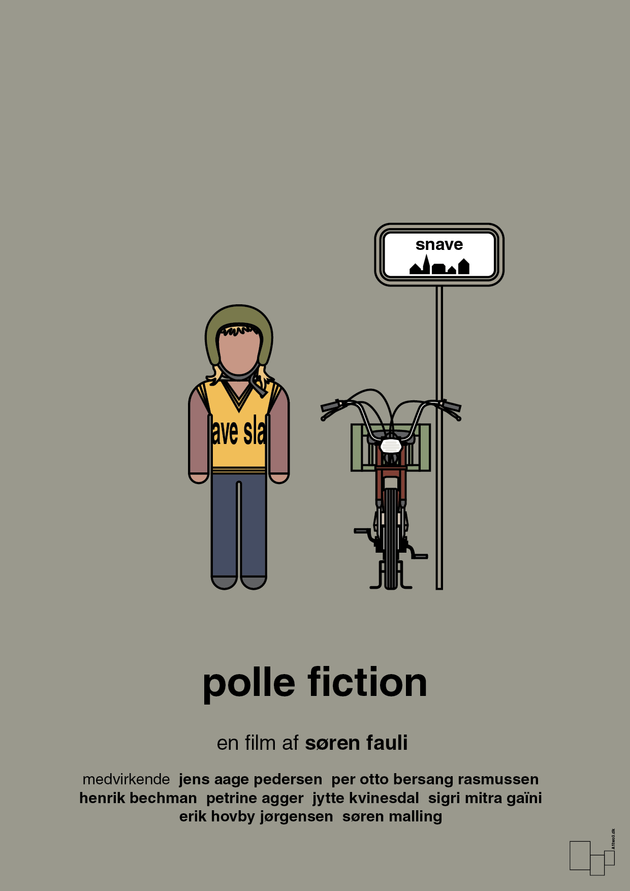 polle fiction - Plakat med Film & TV i Battleship Gray