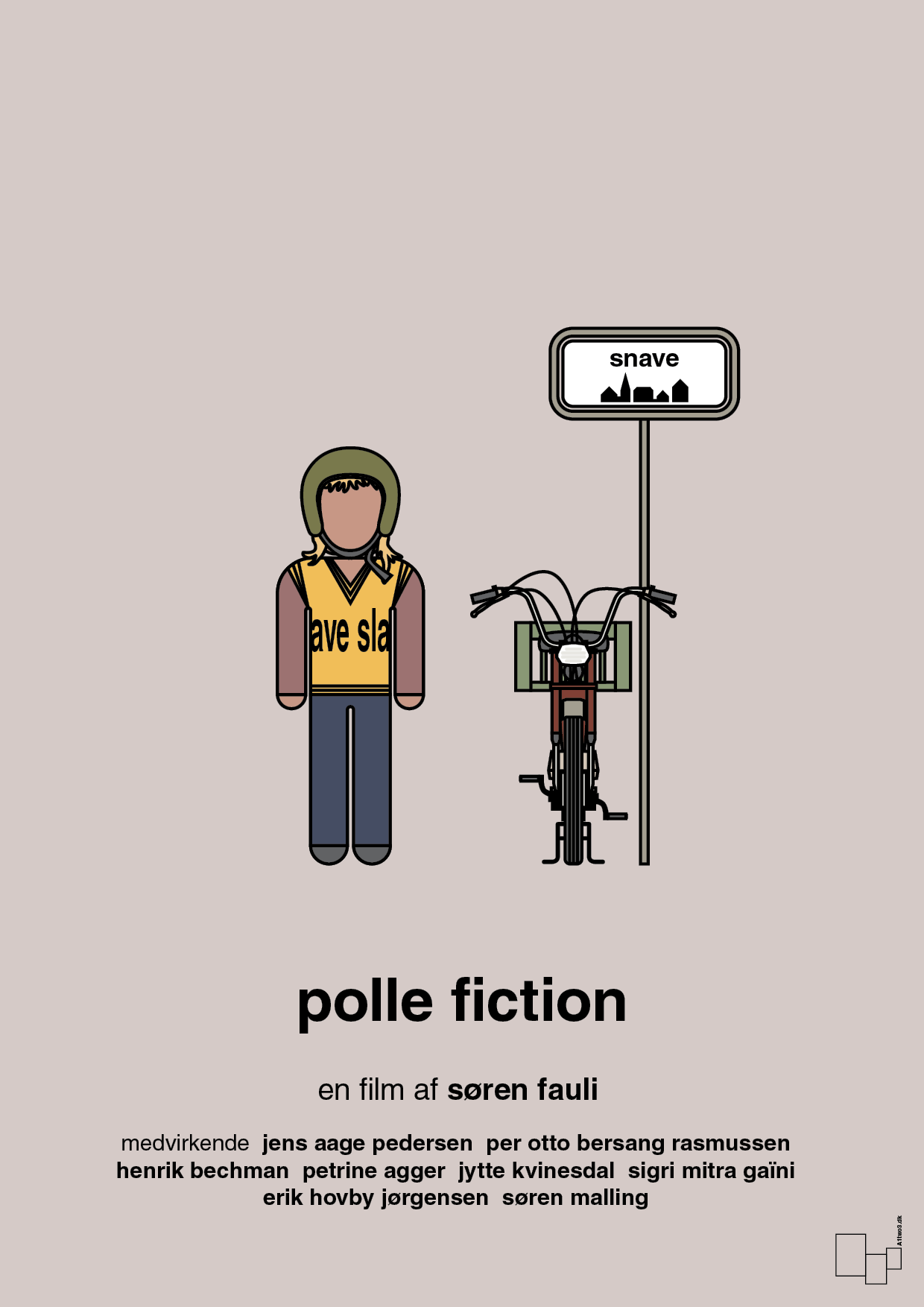 polle fiction - Plakat med Film & TV i Broken Beige
