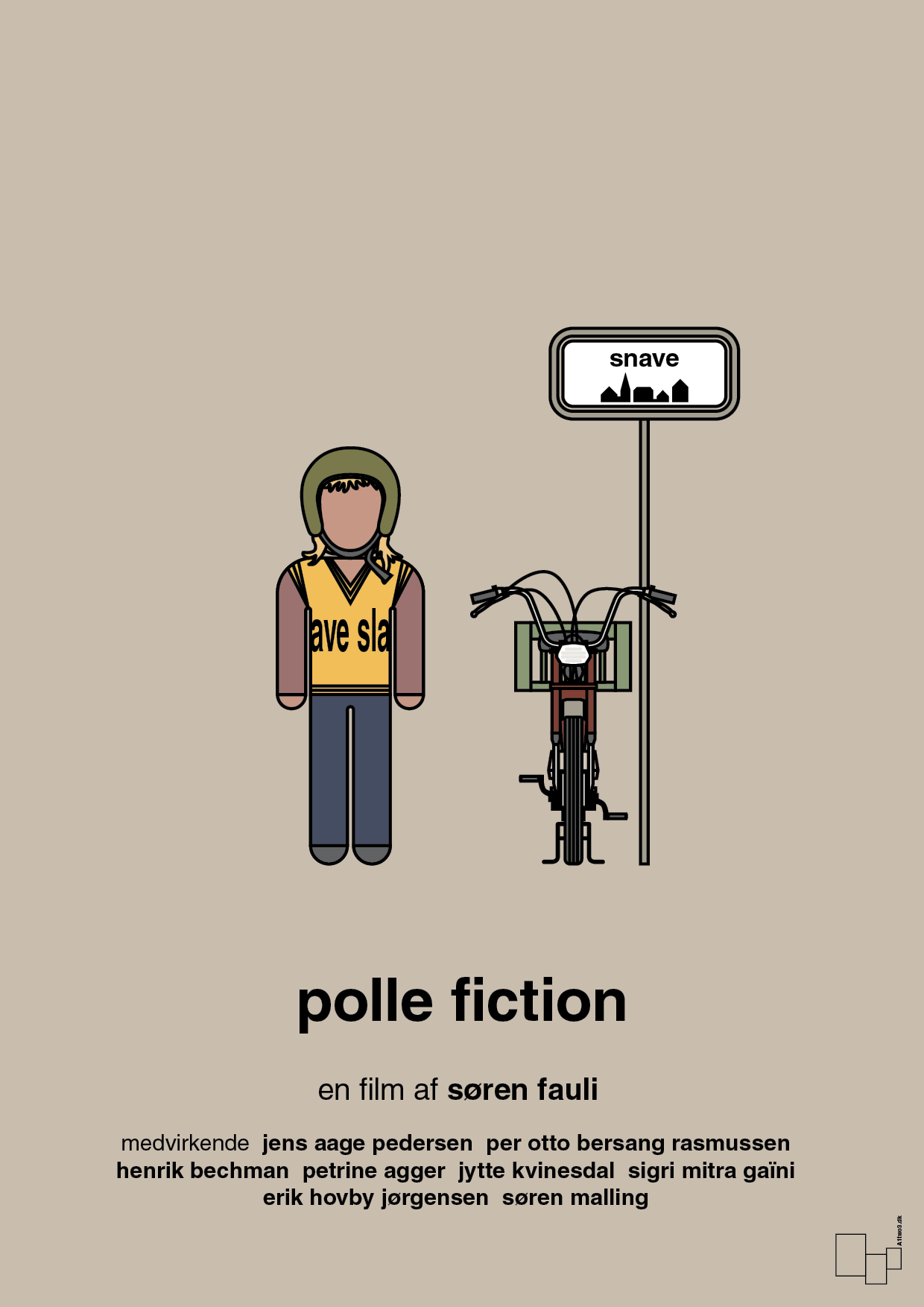 polle fiction - Plakat med Film & TV i Creamy Mushroom
