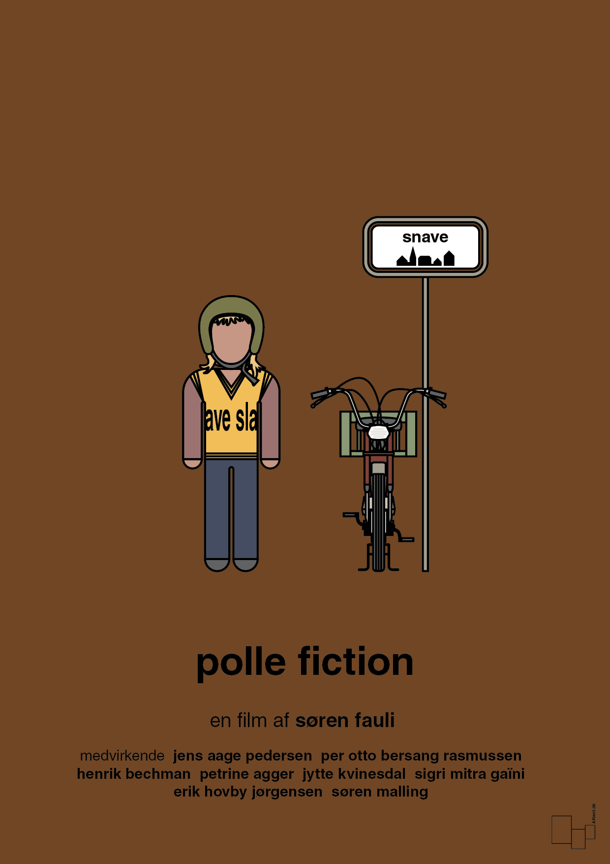 polle fiction - Plakat med Film & TV i Dark Brown