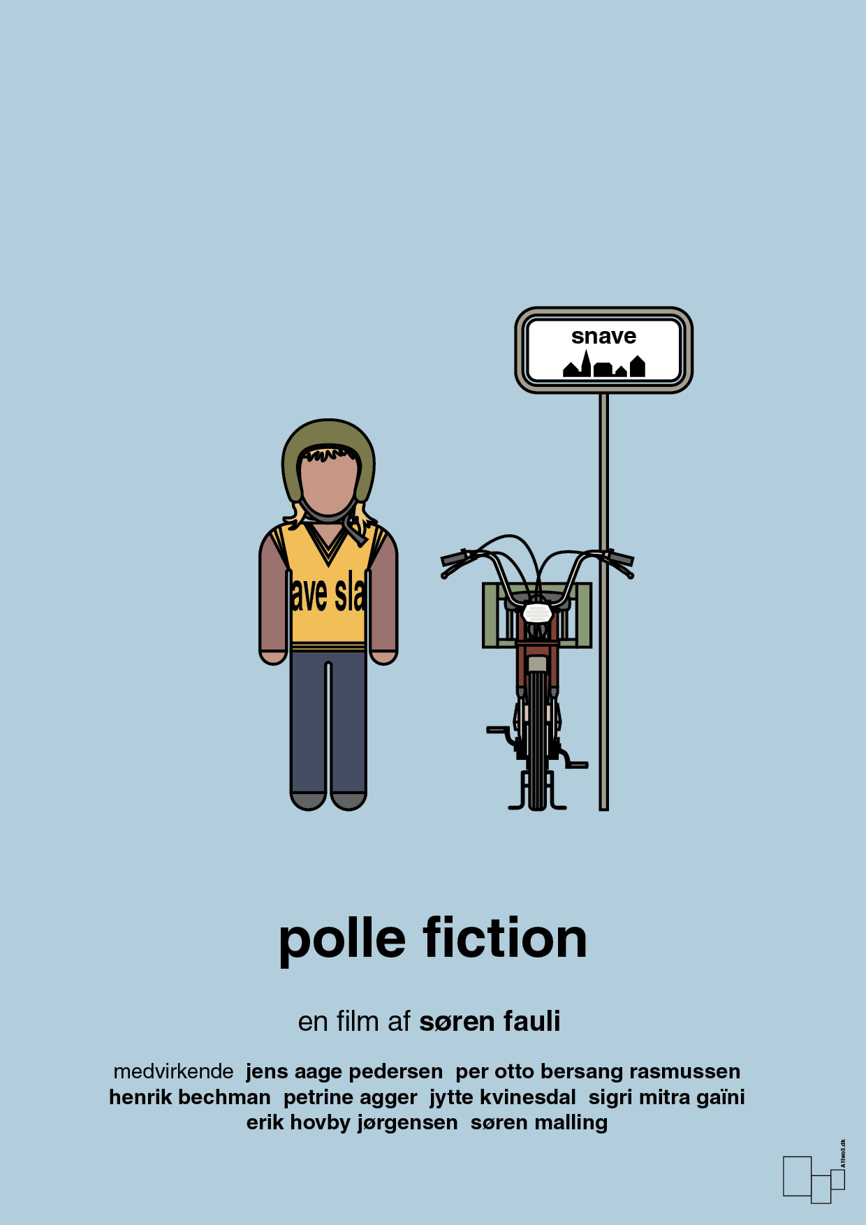 polle fiction - Plakat med Film & TV i Heavenly Blue