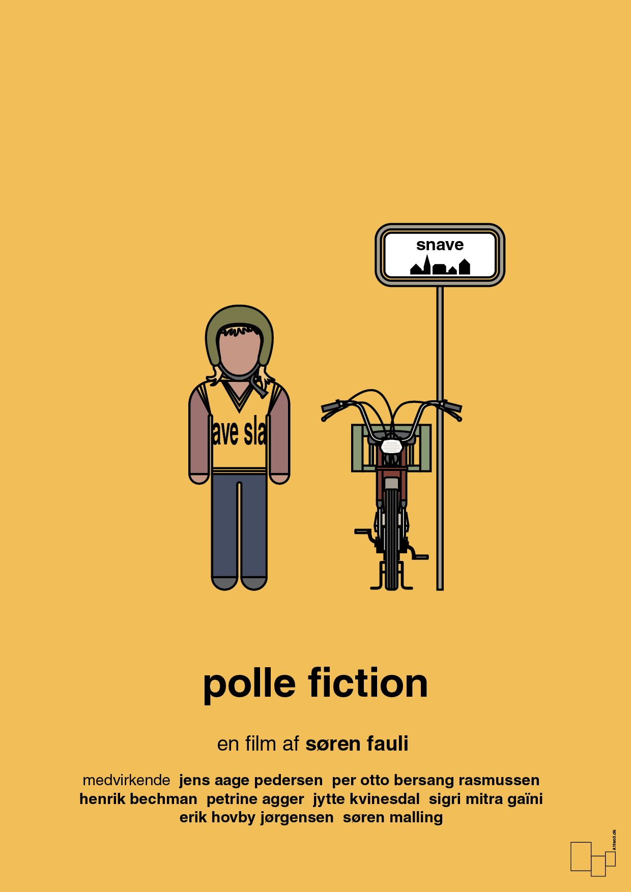 polle fiction - Plakat med Film & TV i Honeycomb
