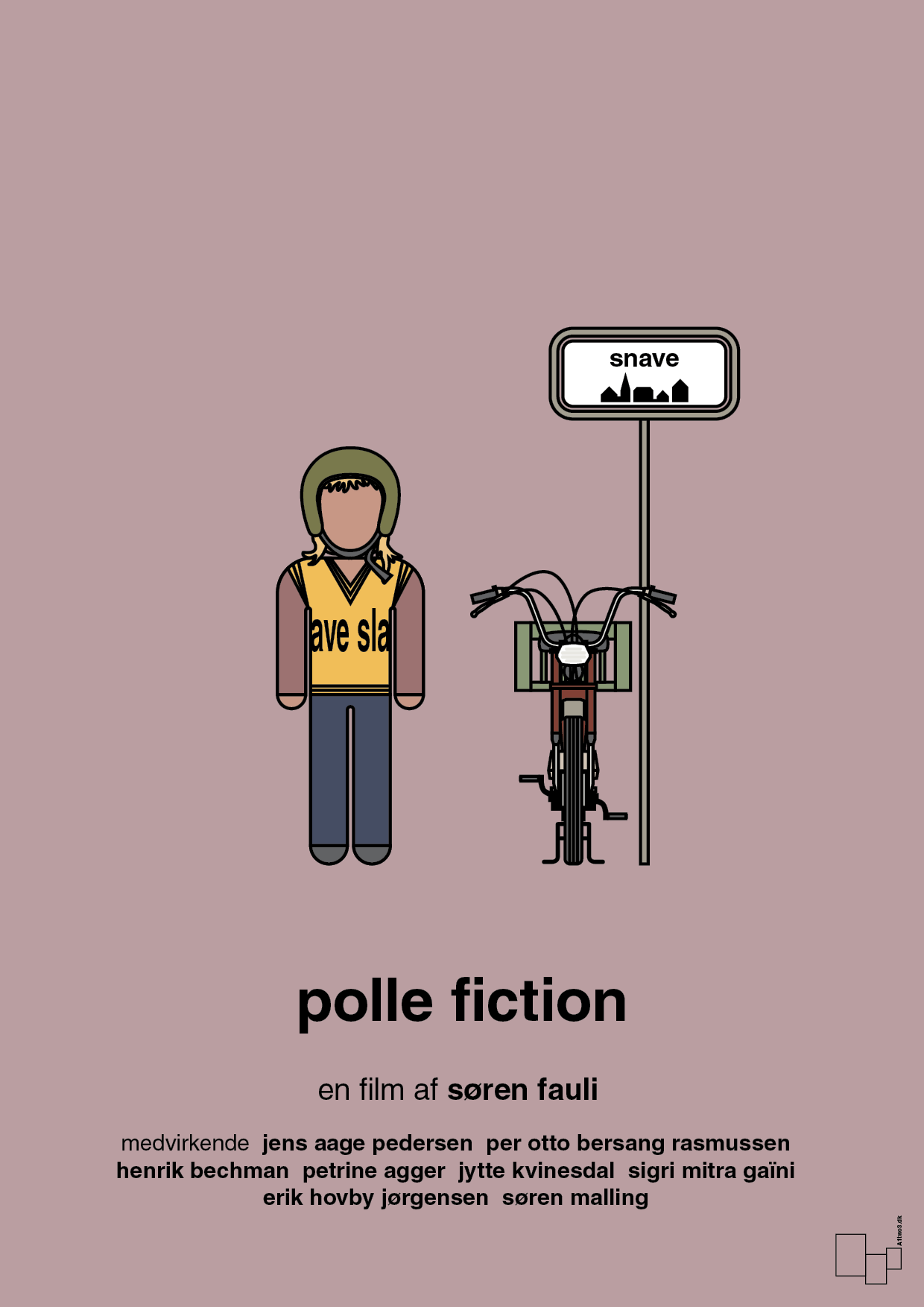 polle fiction - Plakat med Film & TV i Light Rose