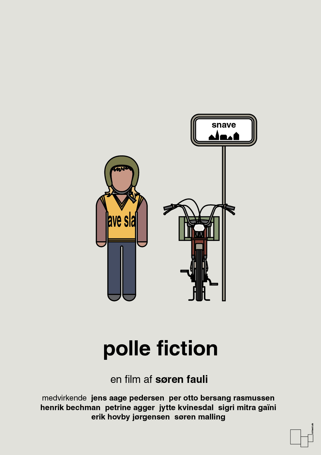 polle fiction - Plakat med Film & TV i Painters White