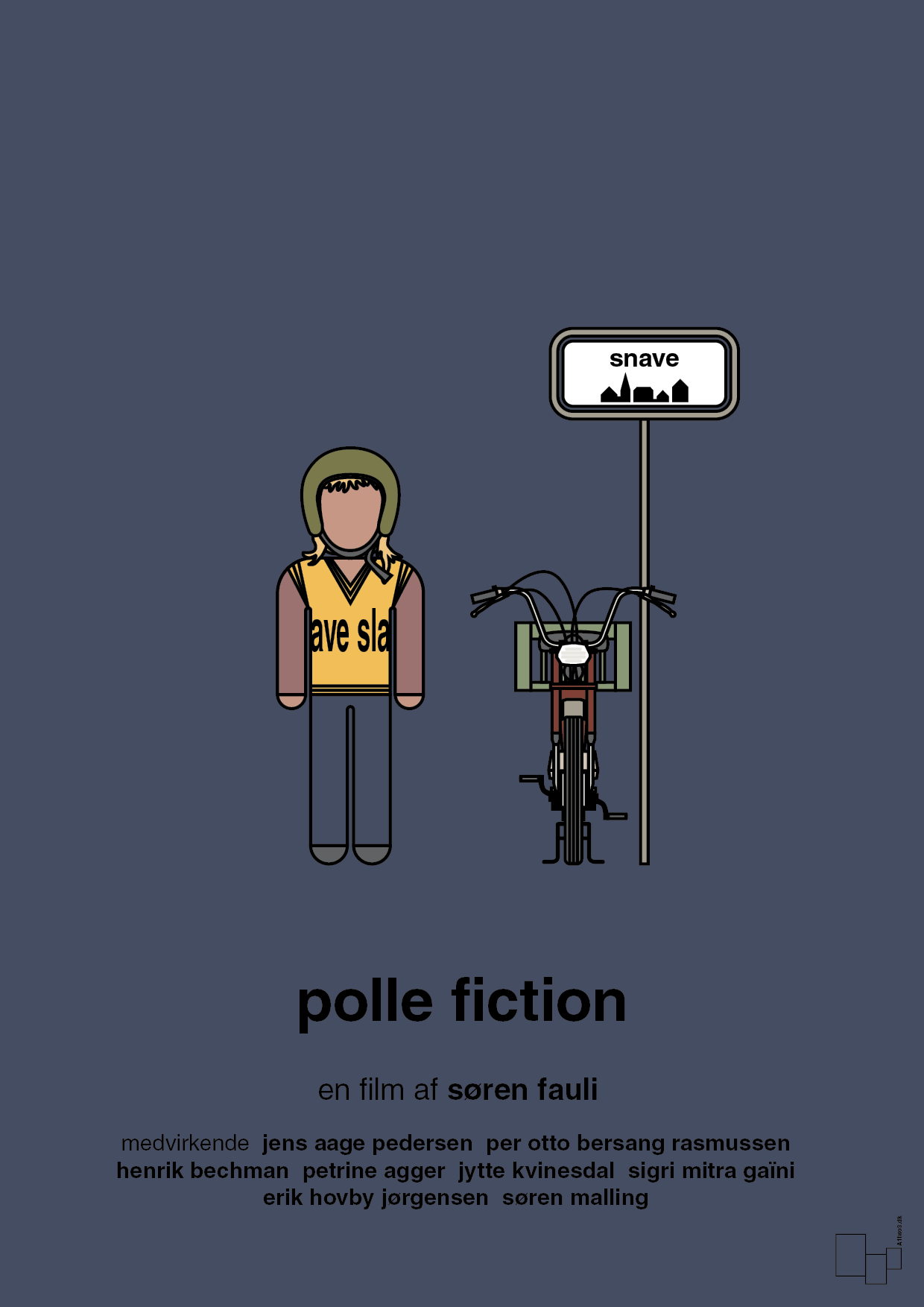 polle fiction - Plakat med Film & TV i Petrol