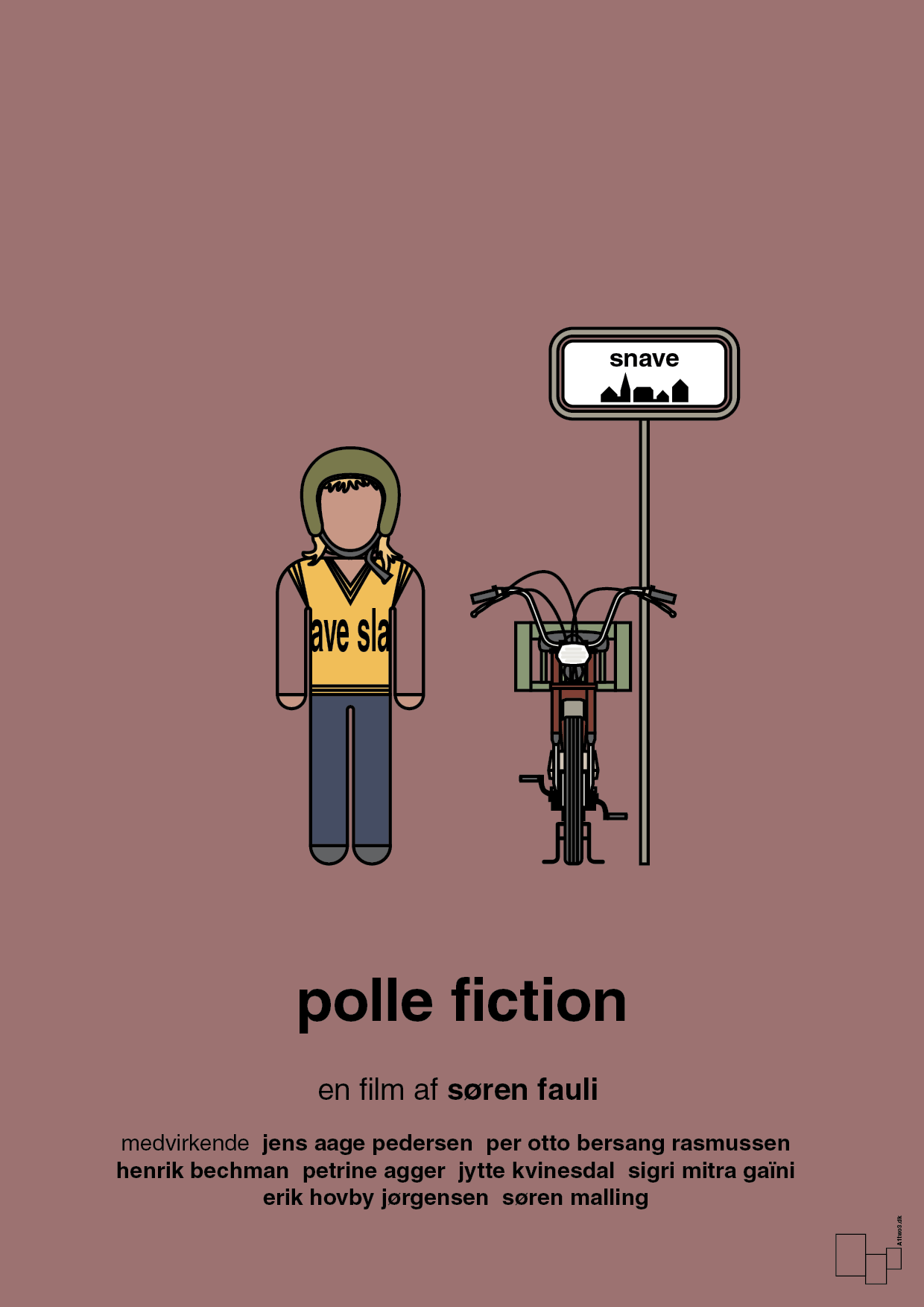 polle fiction - Plakat med Film & TV i Plum
