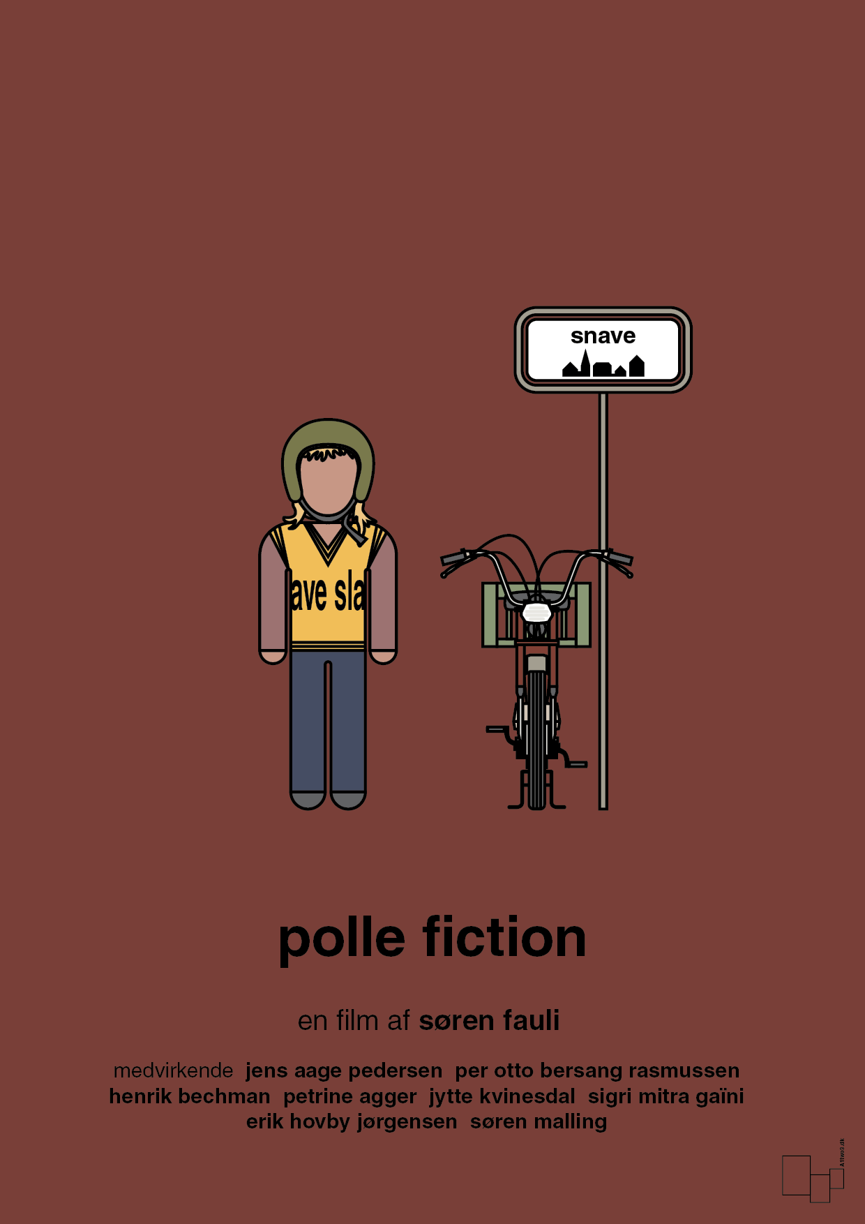 polle fiction - Plakat med Film & TV i Red Pepper